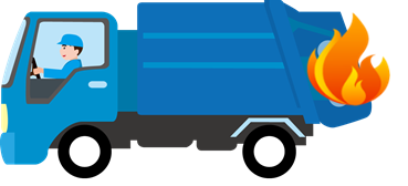 燃えている車両(イラスト)